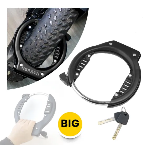Heavy Duty Safe Scooter Bicycle MTB Horseshoe Carbon Steel Big Fat Tire Fatbike Ring Ringslot Motorcycle Bike Frame Lock with Keys 